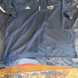 FAU Adidas Navy and Grey Baseball Pullover